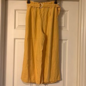 High waisted wide leg cropped pants